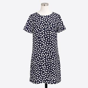 Jcrew Factory navy polka dot shift dress NWT